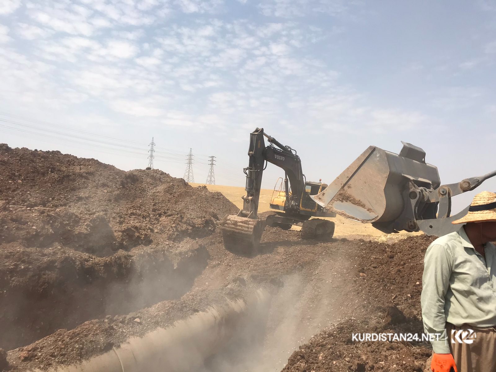 بەوێنە... چاککردنەوە و گۆڕینی ئاراستەی بۆڕییە شکاوەکەی هەولێر